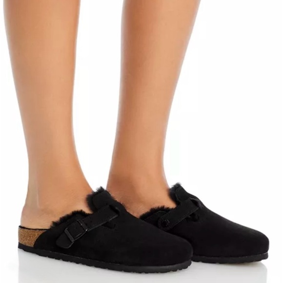 Birkenstock Women’s Boston Shearling Black Clog 40 - Picture 2 of 13